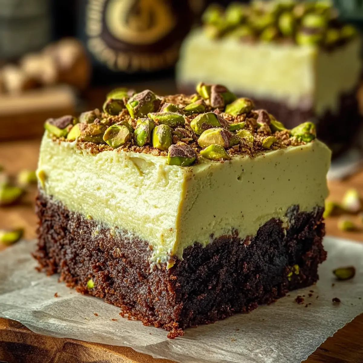 Pistachio Cheesecake Brownie Bars