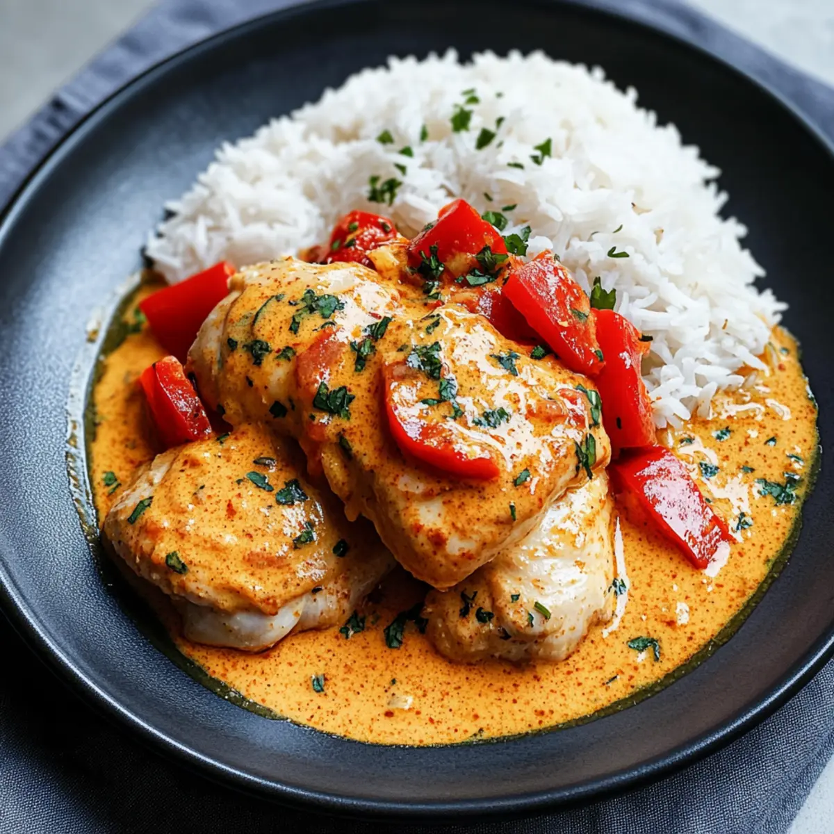 Creamy Paprika Chicken with Rice