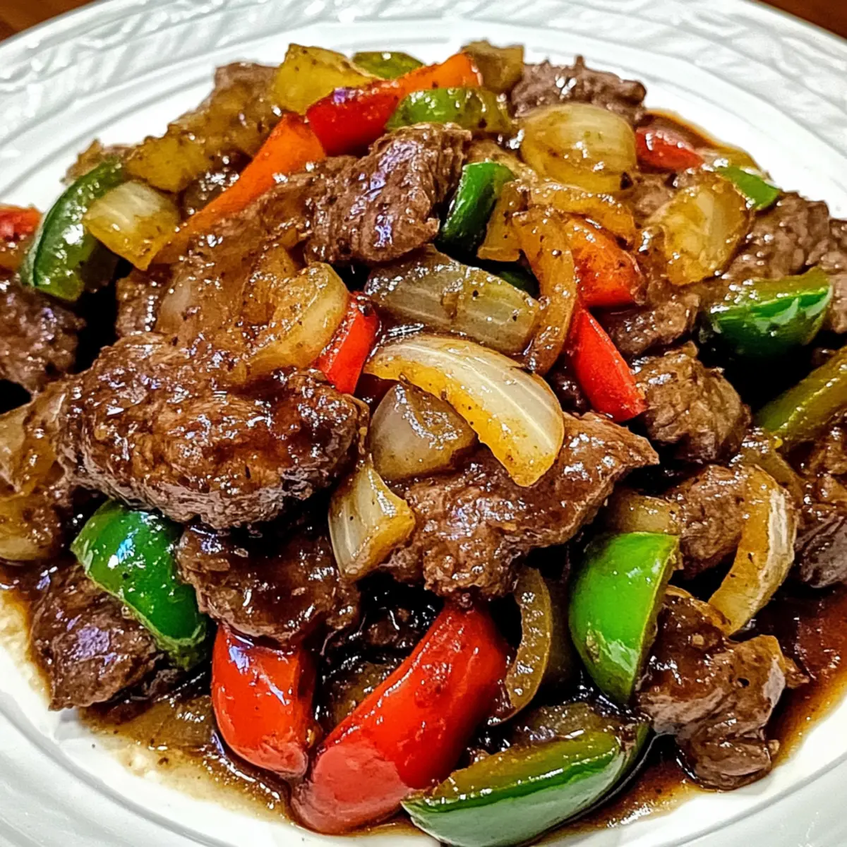 Pepper Steak with Bell Peppers and Onion