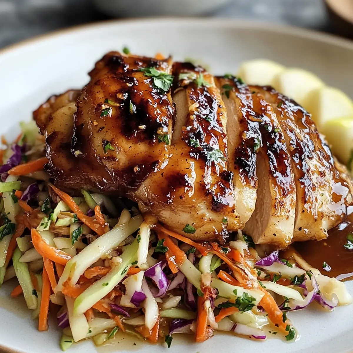Sticky Apple Cider Chicken with Crisp Autumn