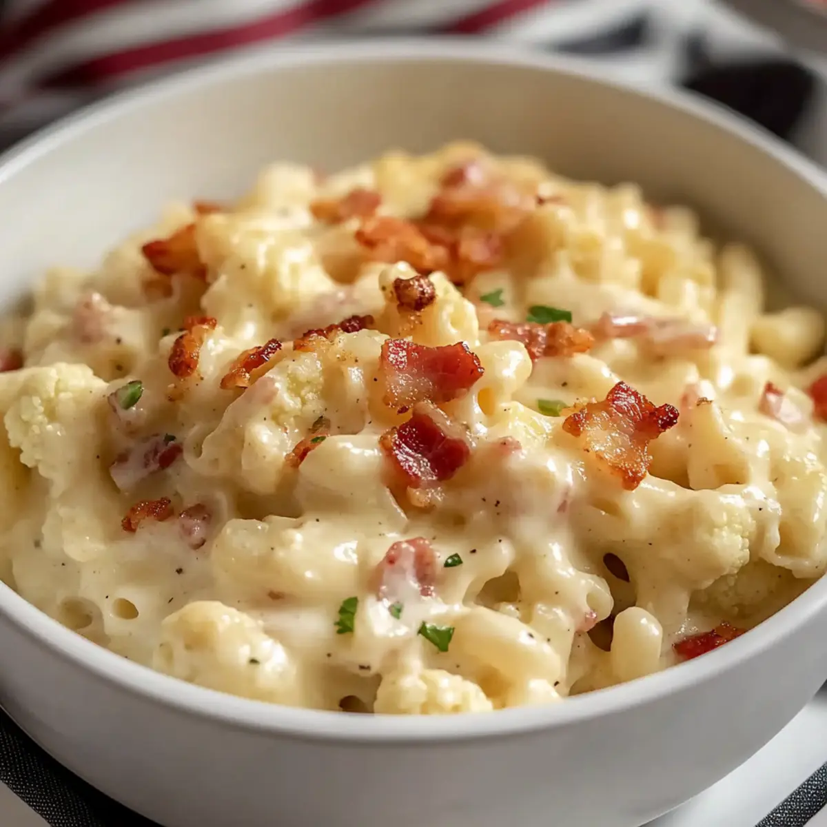 Bacon Jalapeño Cauliflower Mac and Cheese