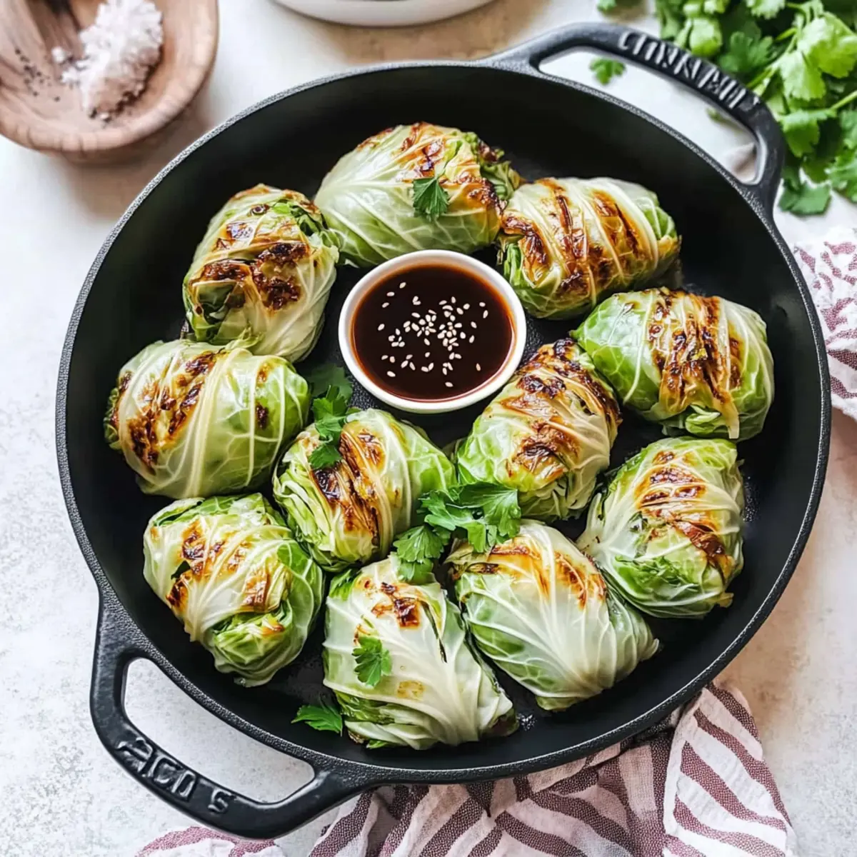Sesame Ginger Keto Cabbage Rolls