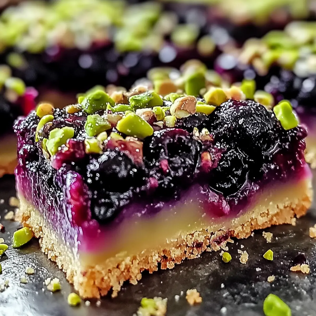 Blackberry Pistachio Dream Bars