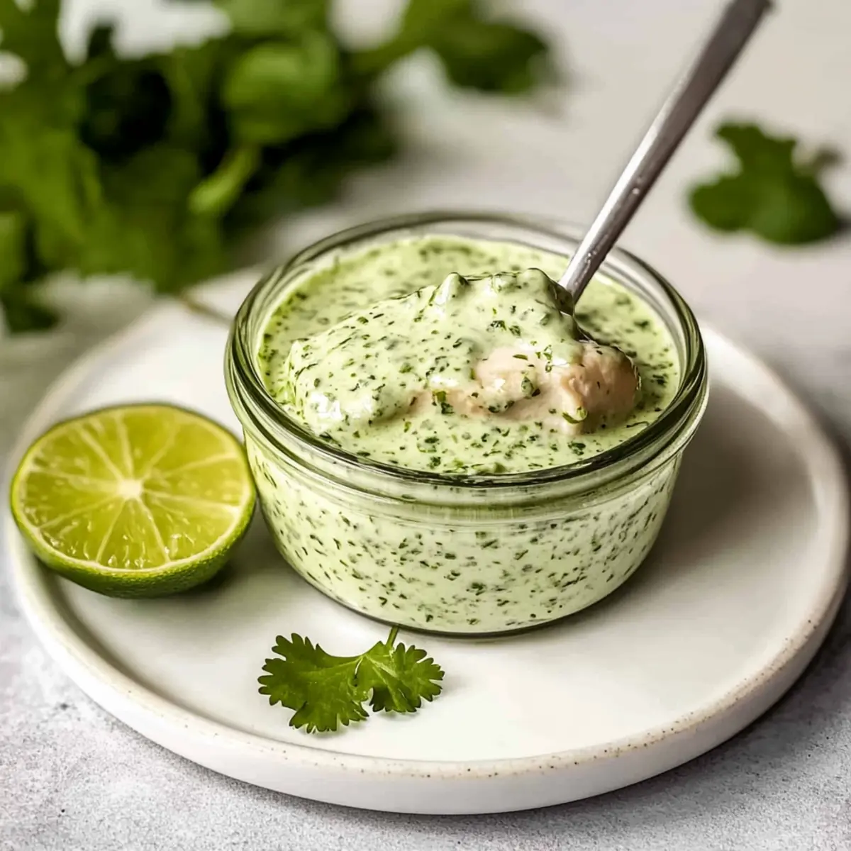 Creamy Cilantro Garlic Sauce With Jalapeños & Limes