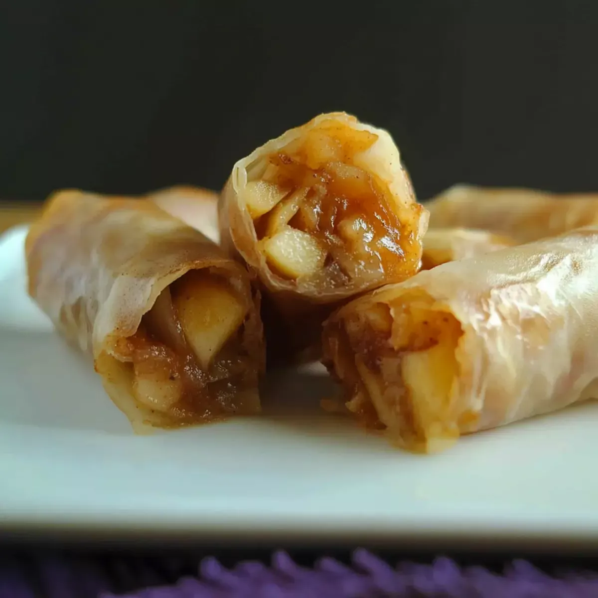 BAKED APPLE PIE RICE PAPER ROLLS