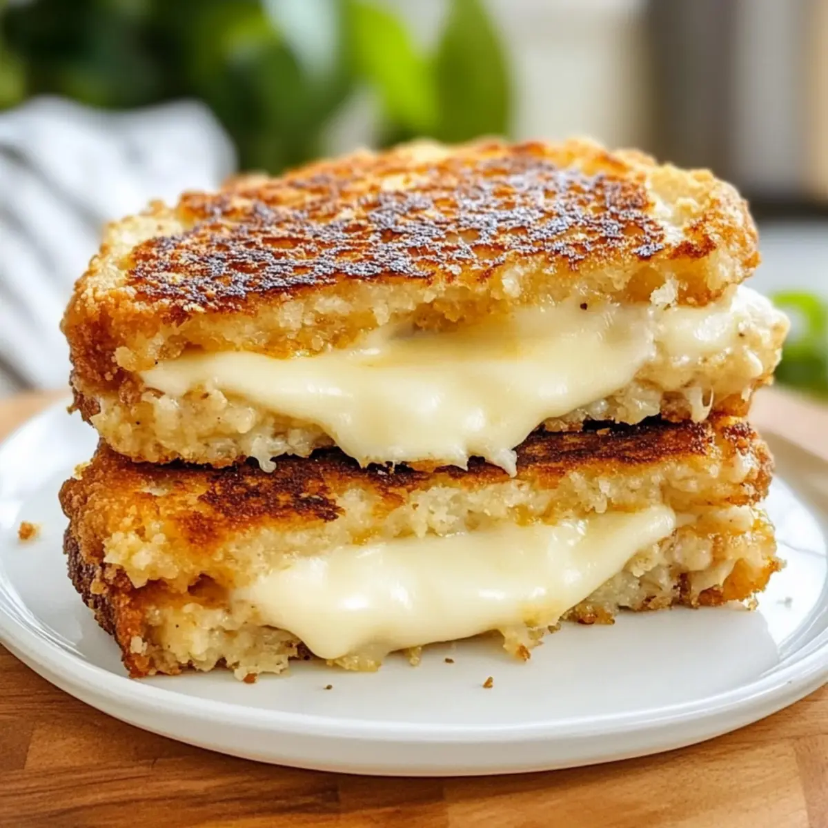 Cauliflower Crusted Grilled Cheese Sandwiches