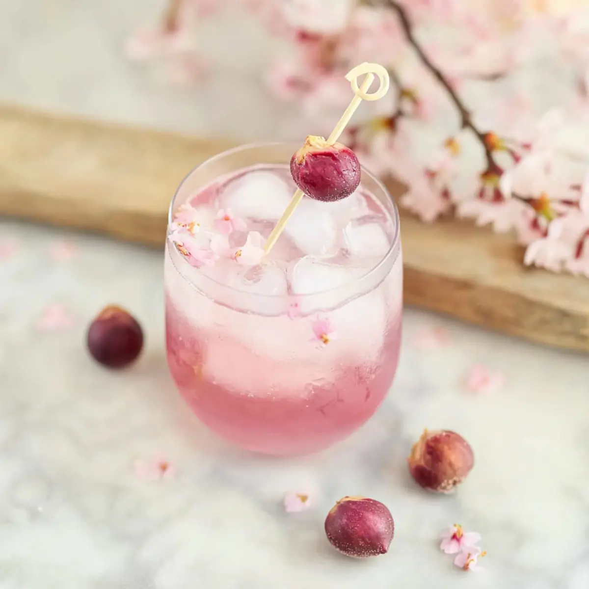 Non-Alcoholic Sakura Lychee Cocktail