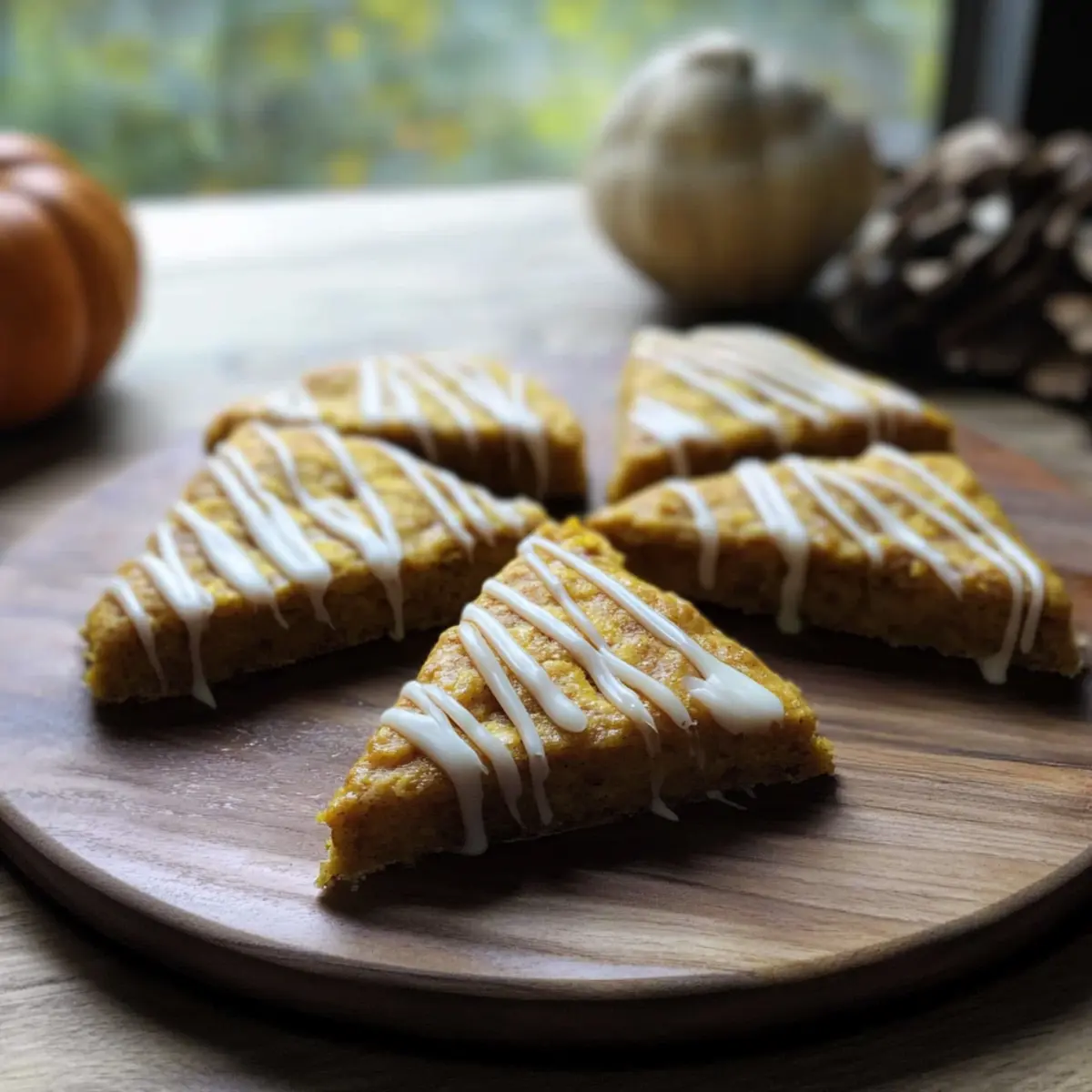 Fresh Milled Pumpkin Scones with Spiced Pumpkin Drizzle