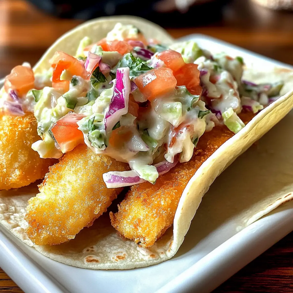 Crispy Fish Tacos with Cilantro Lime Slaw