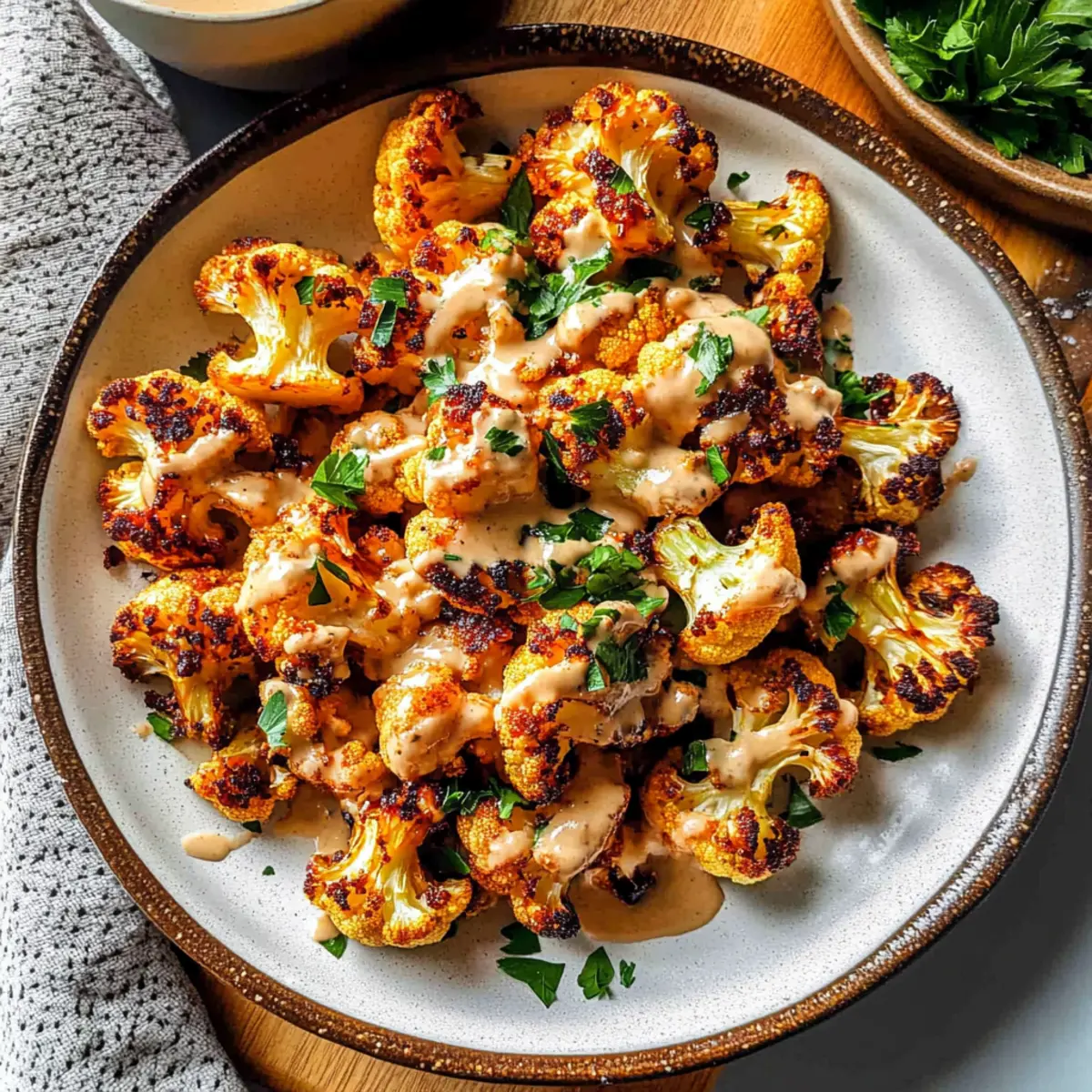 Moroccan Cauliflower with Tahini-Honey