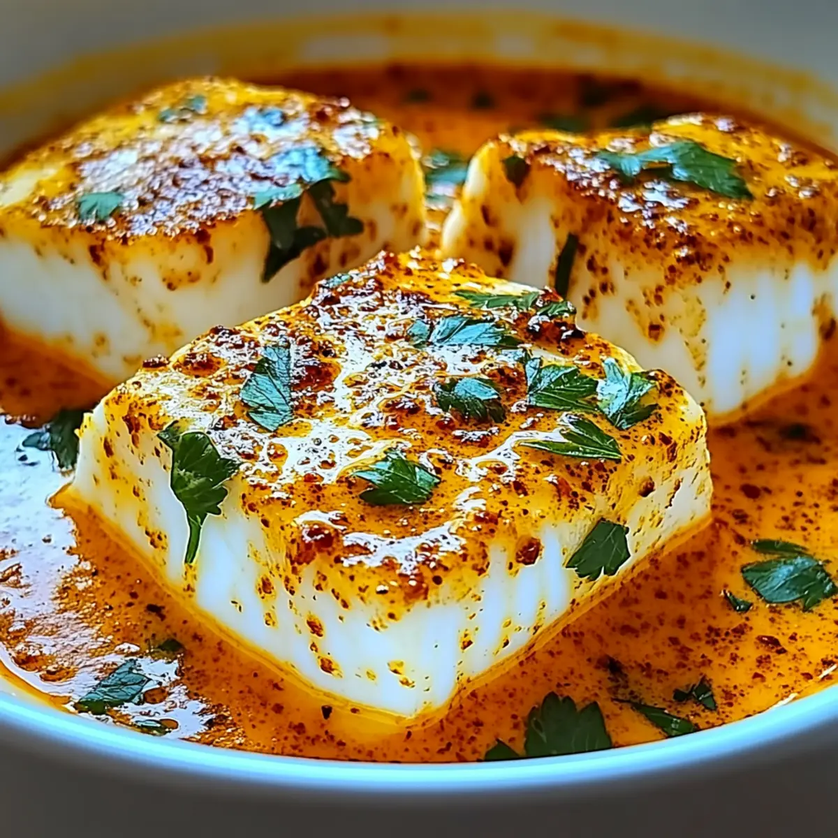 Cod in Roasted Red Pepper Sauce