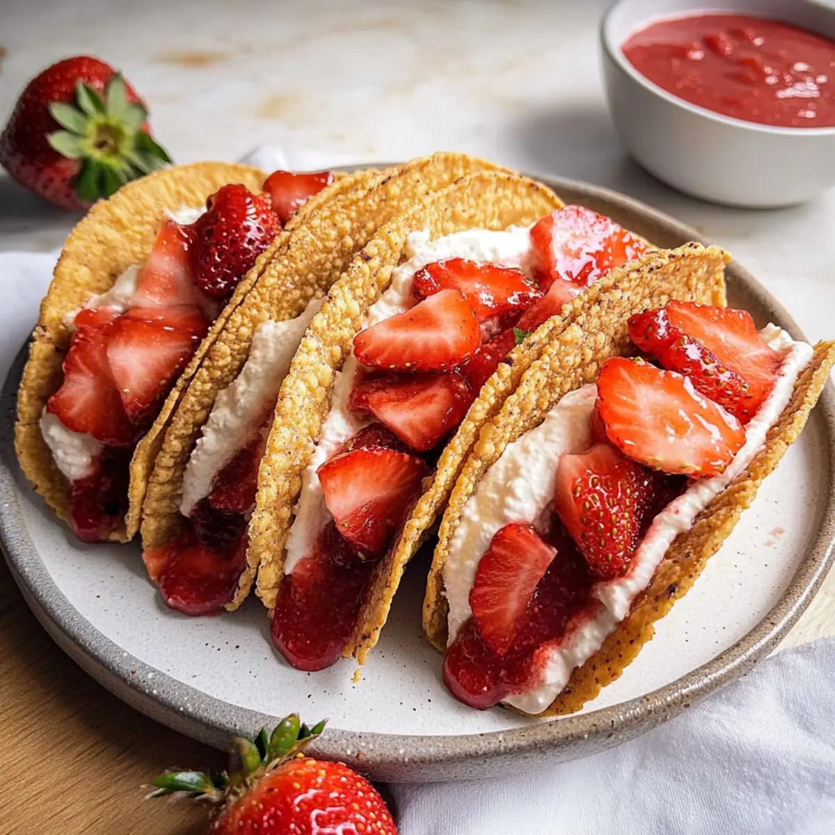 Strawberry Cheesecake Tacos