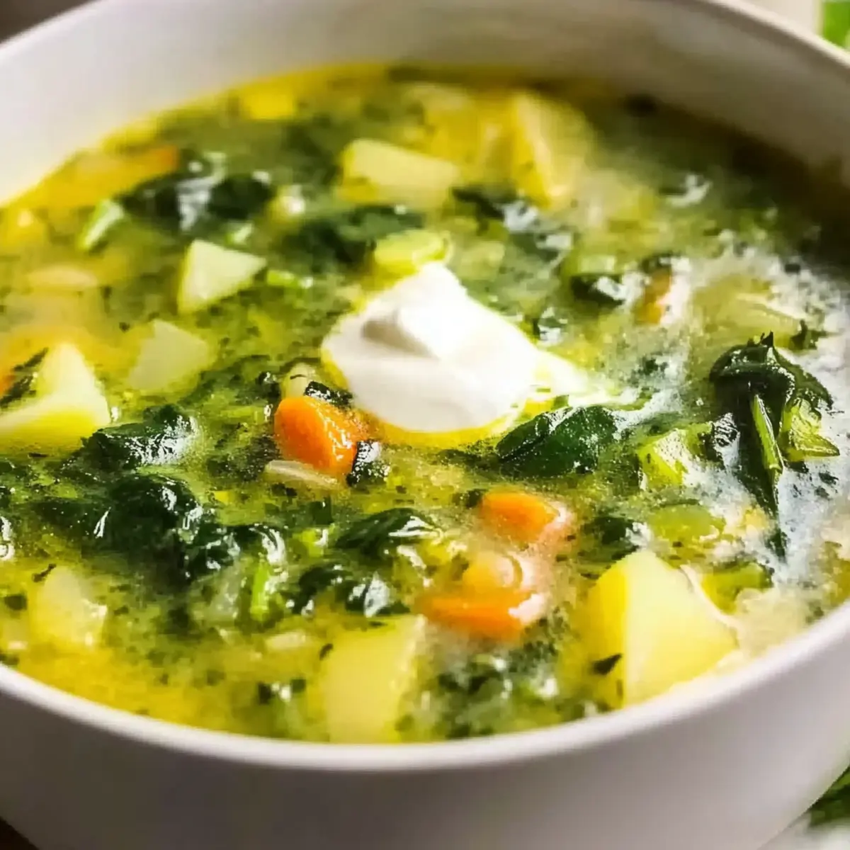Green Borscht (Ukrainian Spinach Soup)