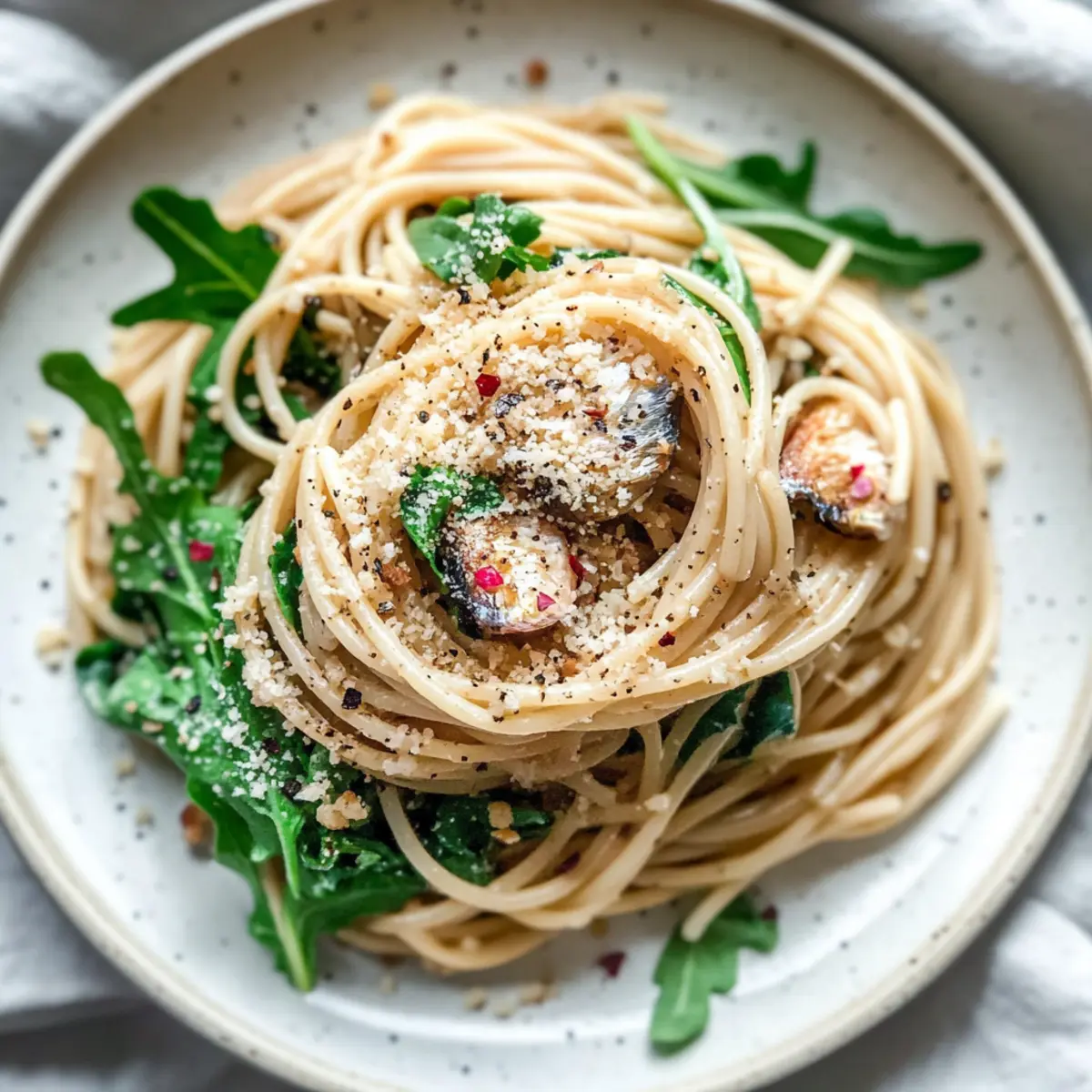 Lemon Pepper Pasta with Sardines