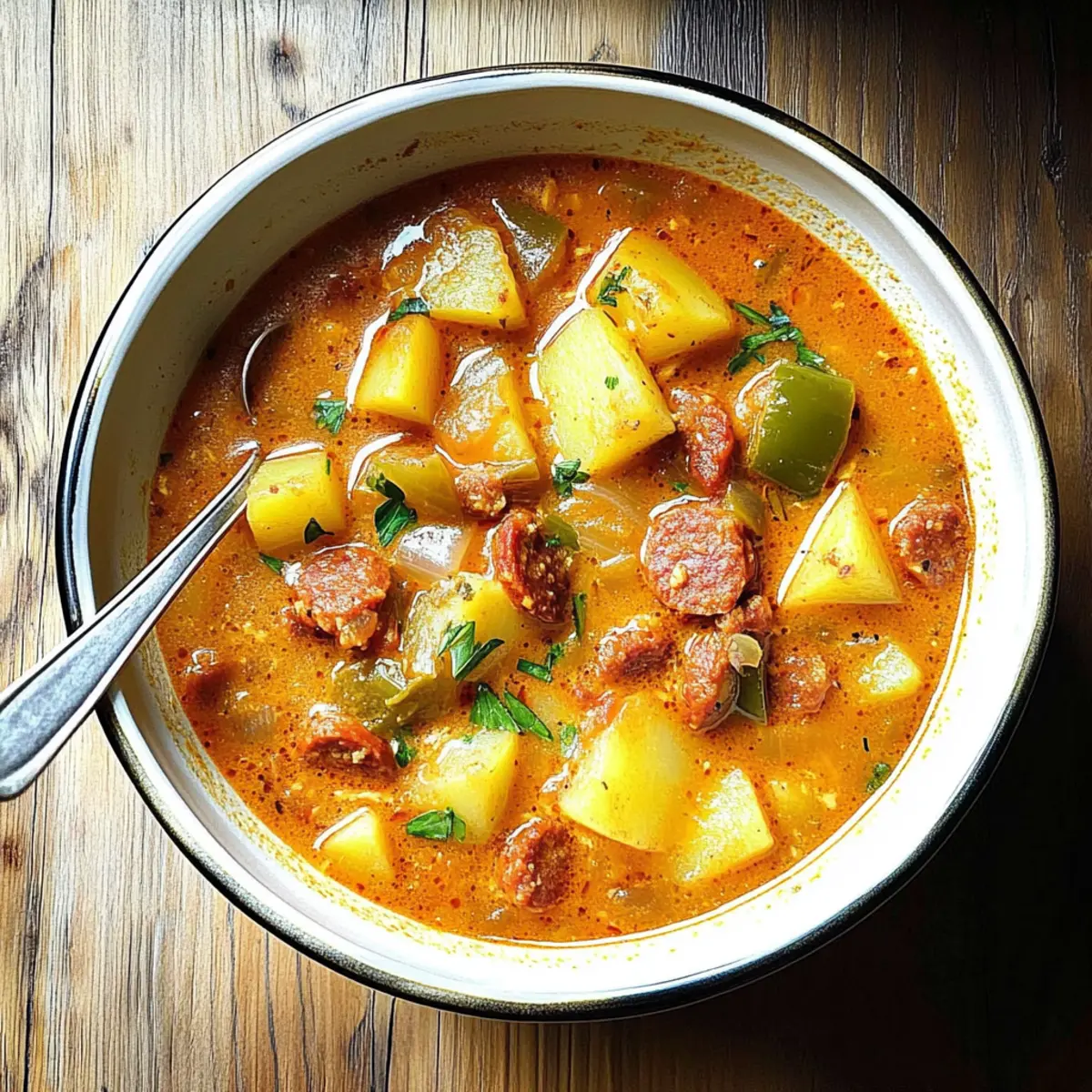 Spanish Potato Soup with Chorizo