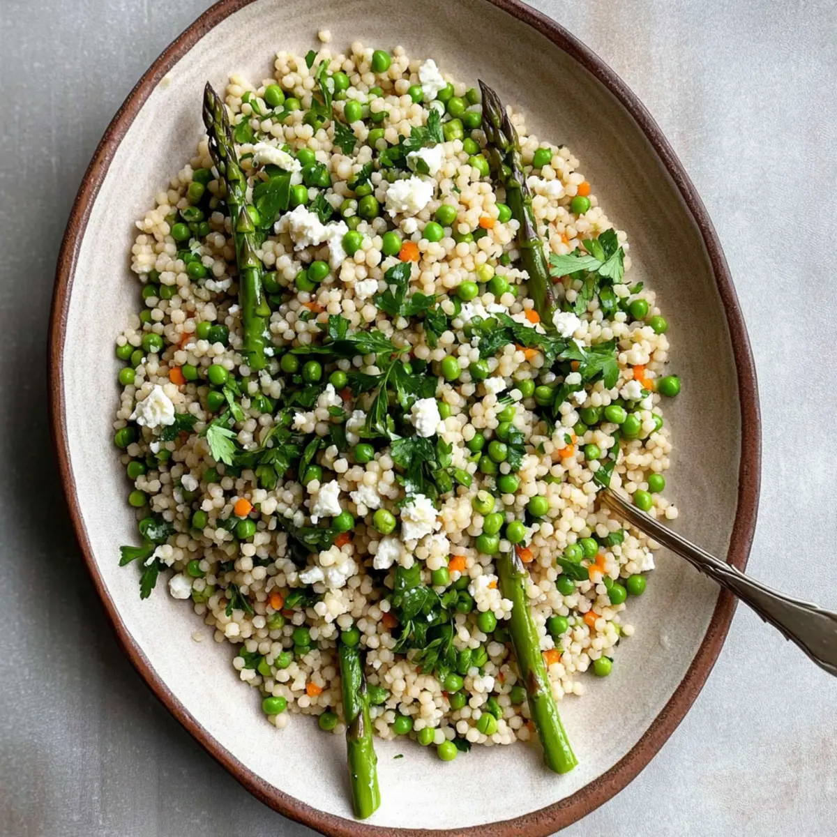 Spring Couscous Salad with Feta Vinaigrette