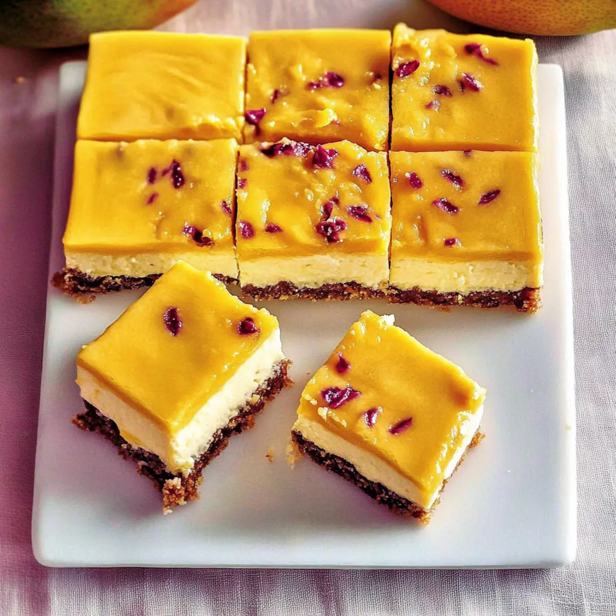 Vegan Mango Cheesecake Bars