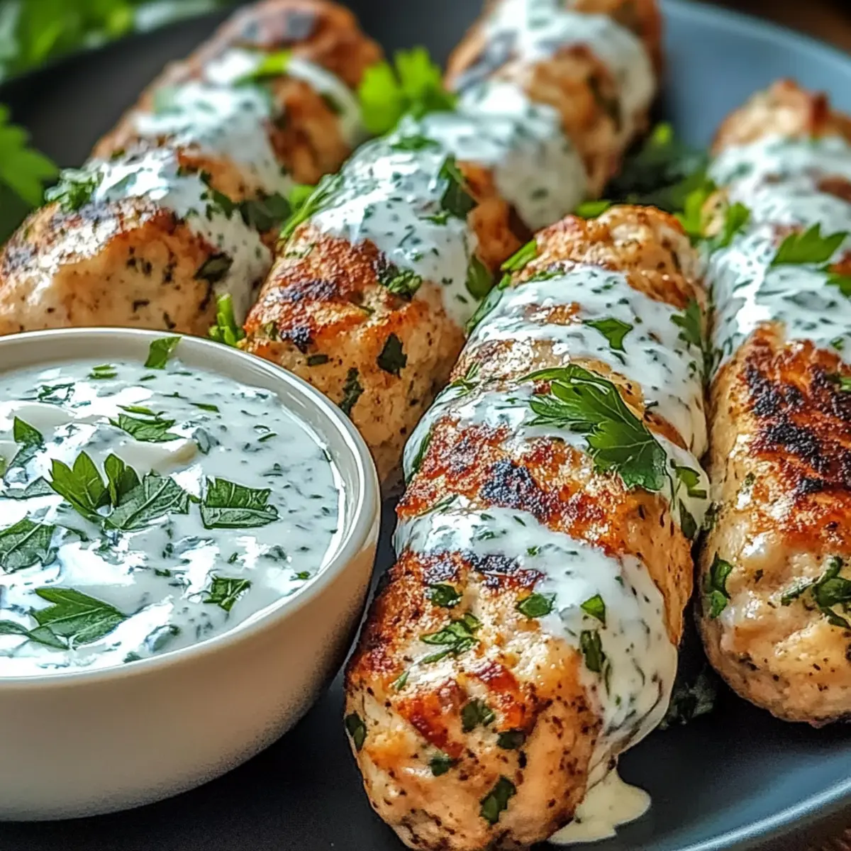 Chicken Kofta with Garlic Yogurt Sauce