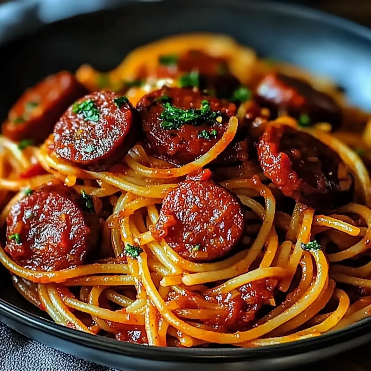 Haitian Spaghetti with Cajun Sausage