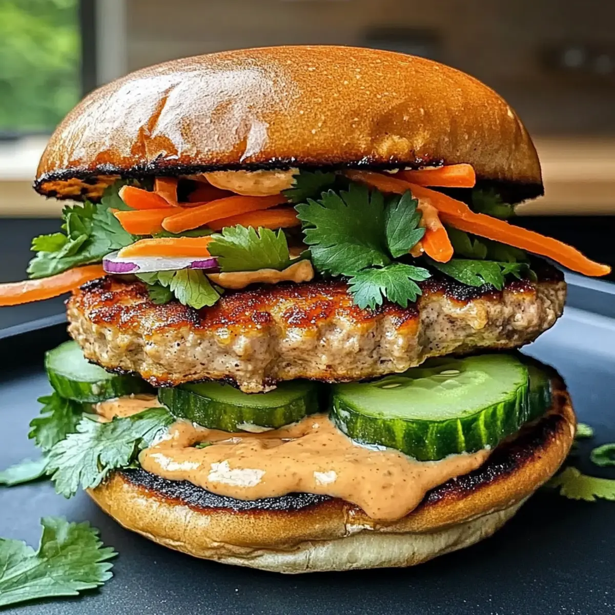 Thai Peanut Turkey Burgers