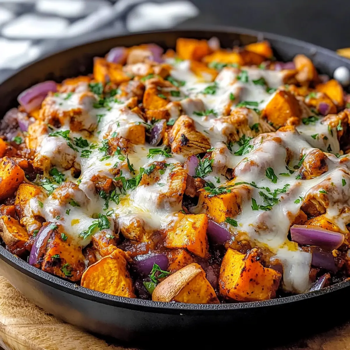 BBQ Chicken Sweet Potato Skillet