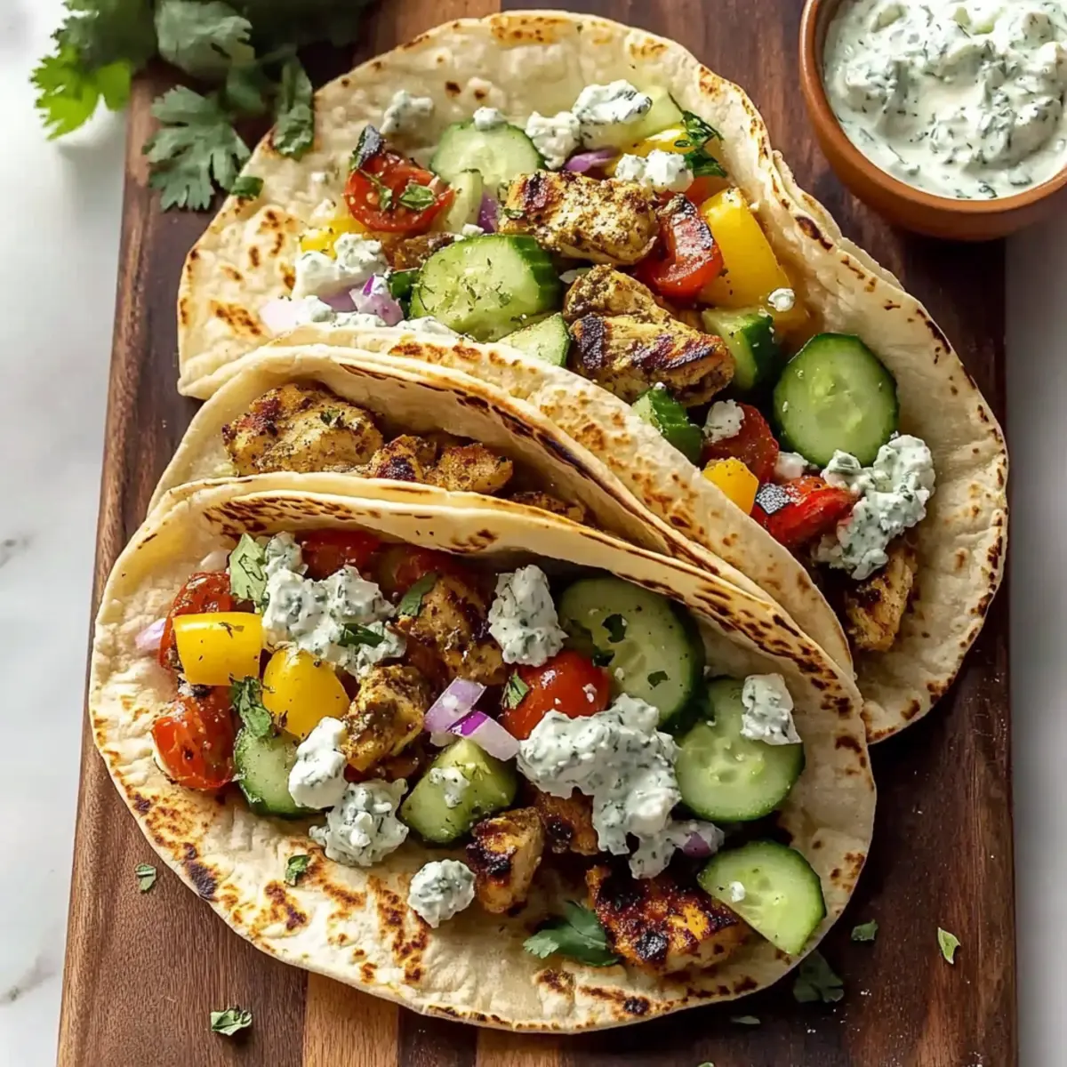 Mediterranean Chicken Tacos