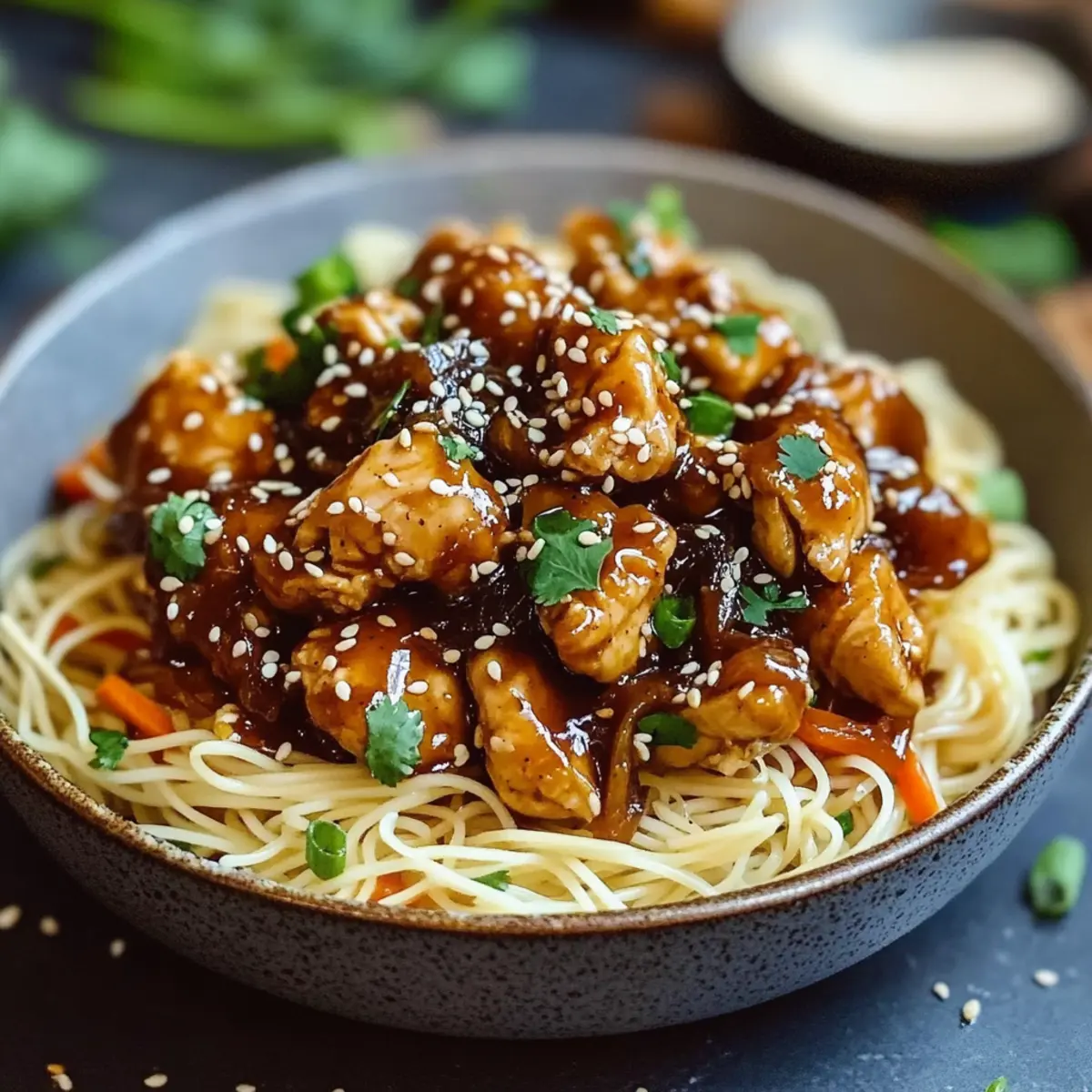 Sticky Garlic Chicken Noodles