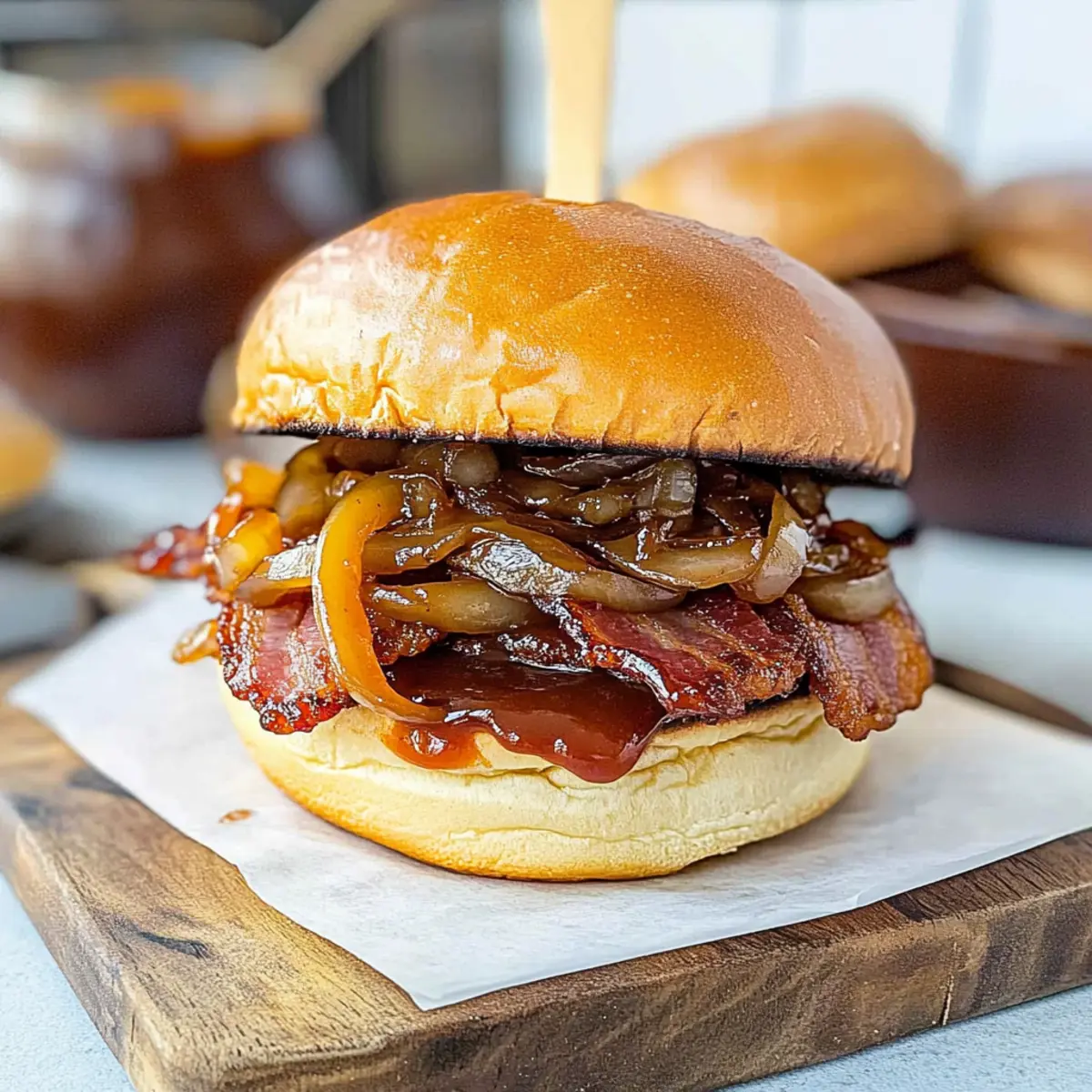 Bacon Sandwich with Caramelized Onions