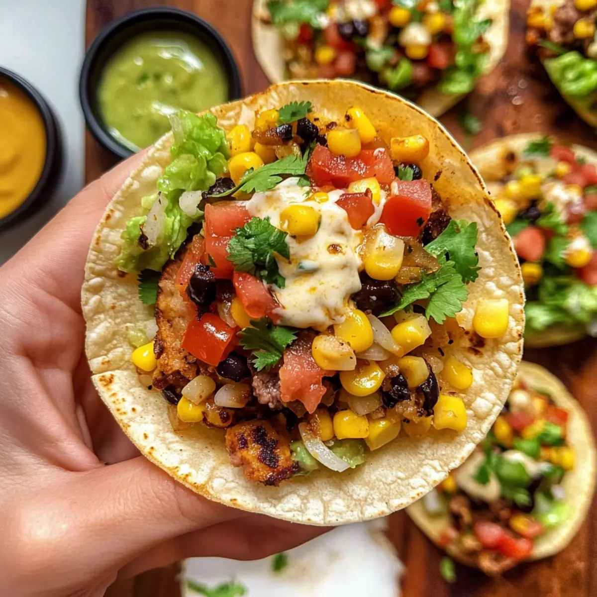 Street Corn Smash Burger Tacos