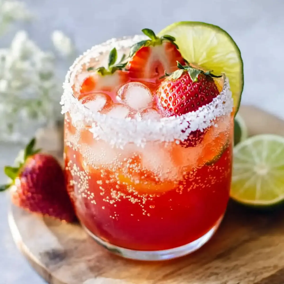 Strawberry Lime Mocktail Margarita