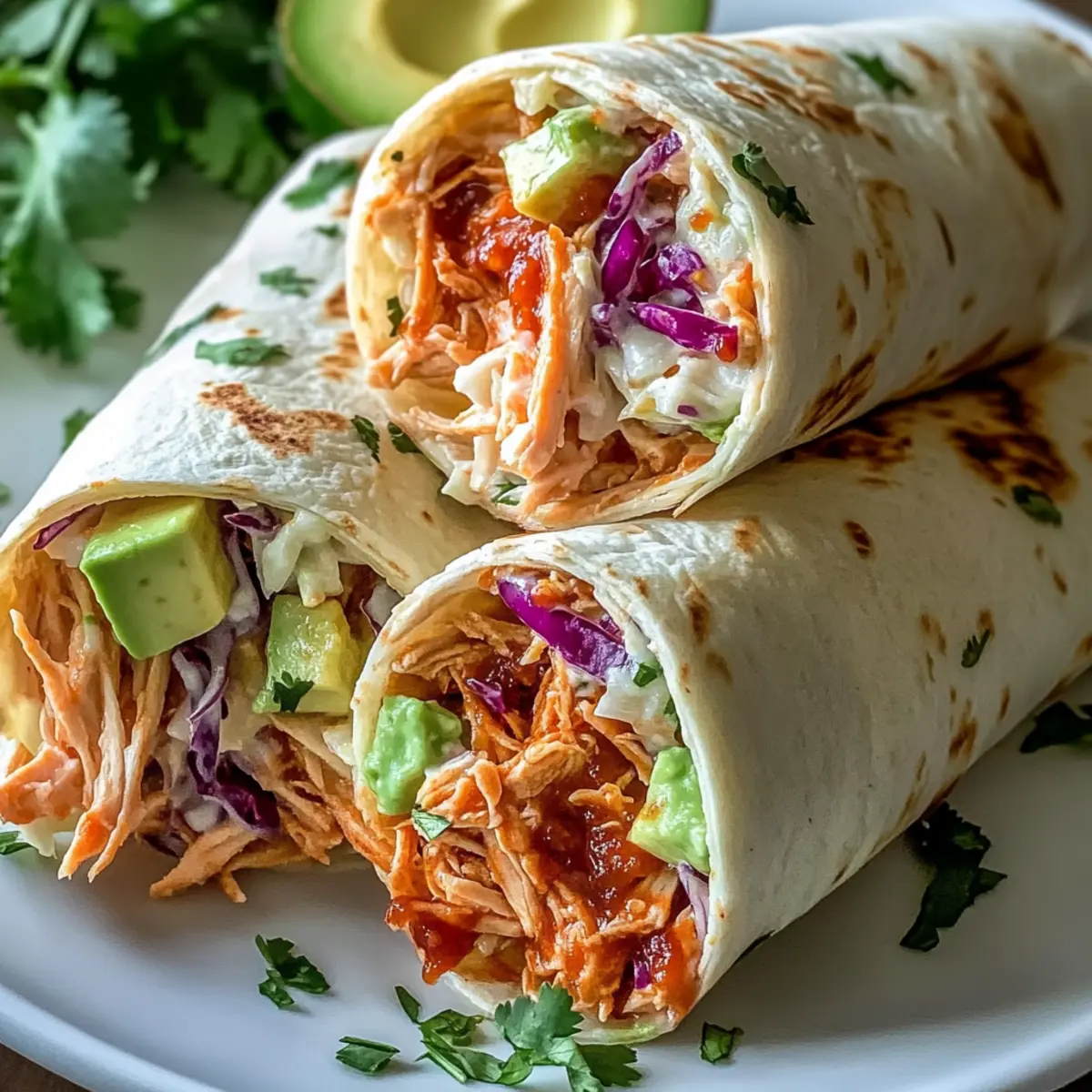 BBQ Chicken Coleslaw Wraps