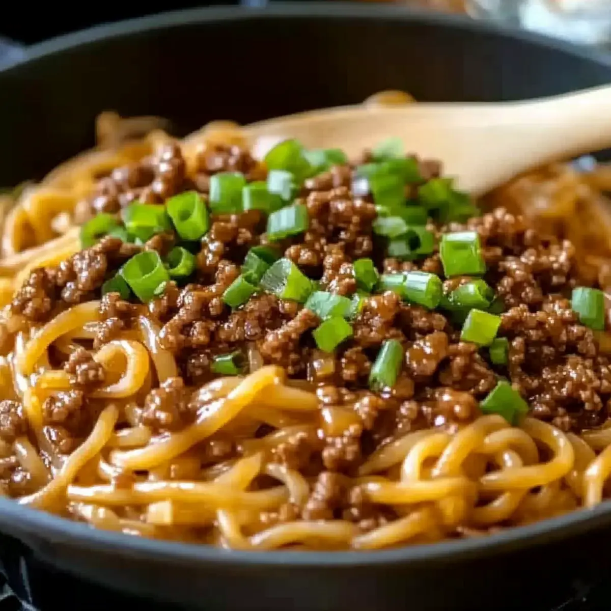 Mongolian Ground Beef Noodles Recipe