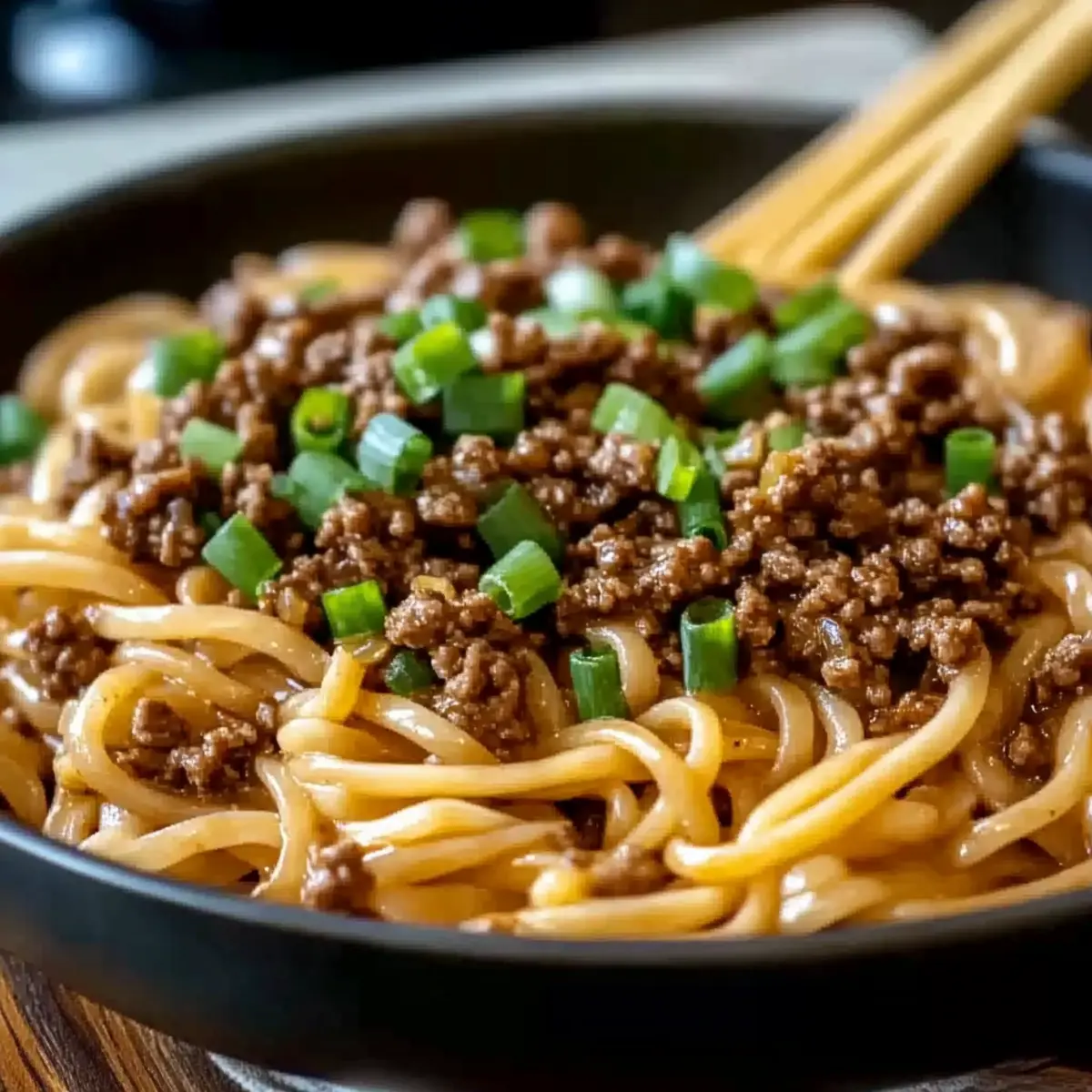 Mongolian Ground Beef Noodles Recipe