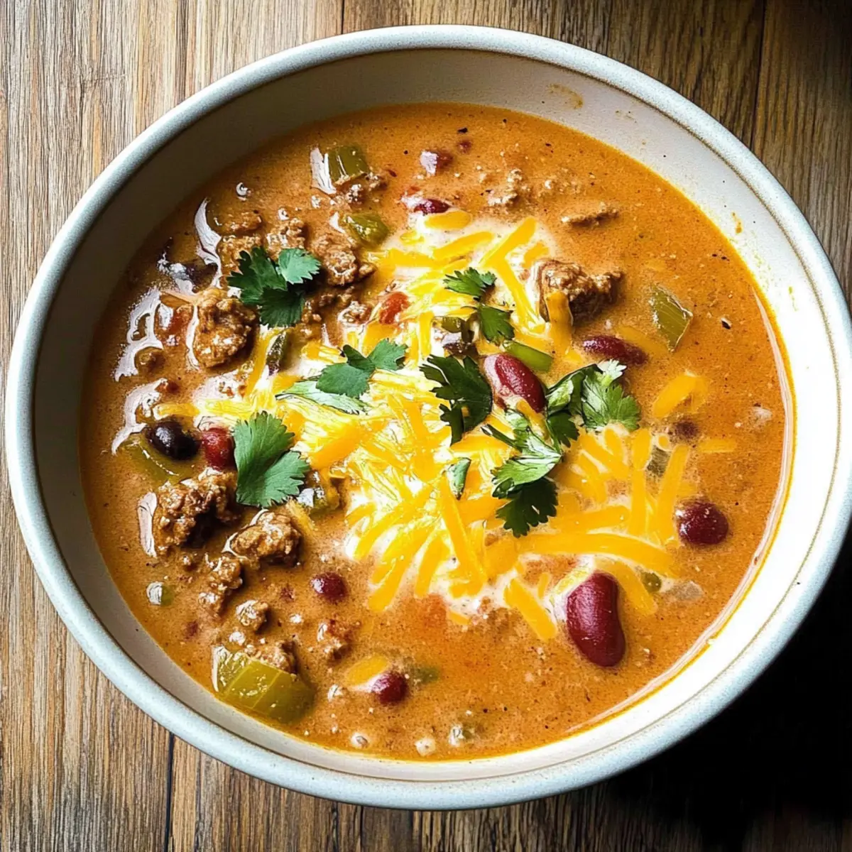 Creamy Beef Taco Soup