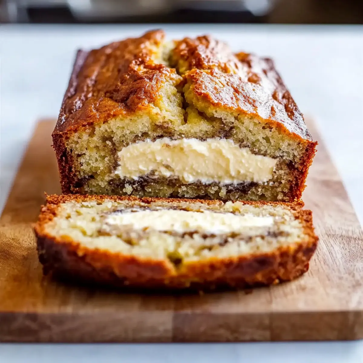 Cream Cheese Filled Banana Bread