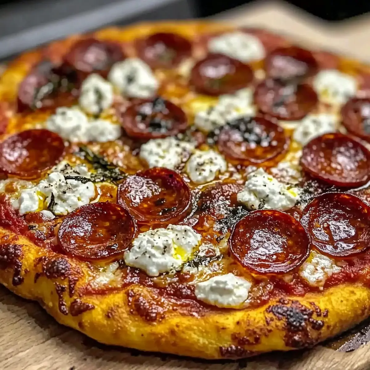 Hot Honey Pepperoni Ricotta Pizza