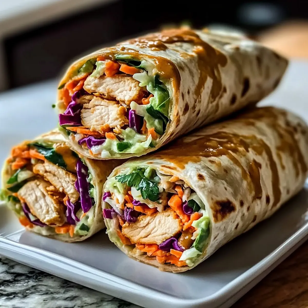 Thai Peanut Chicken Wraps