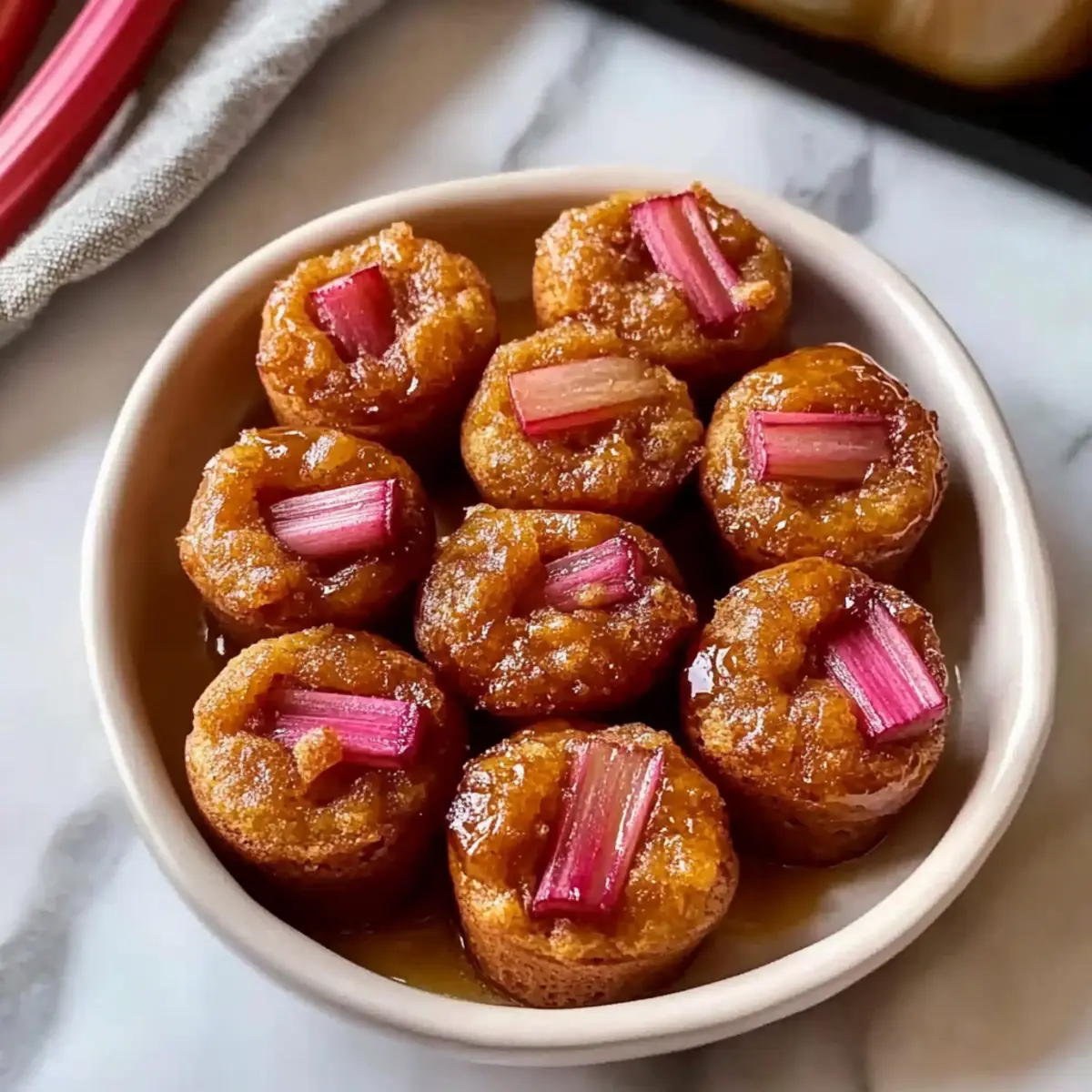 Upside Down Rhubarb Muffins