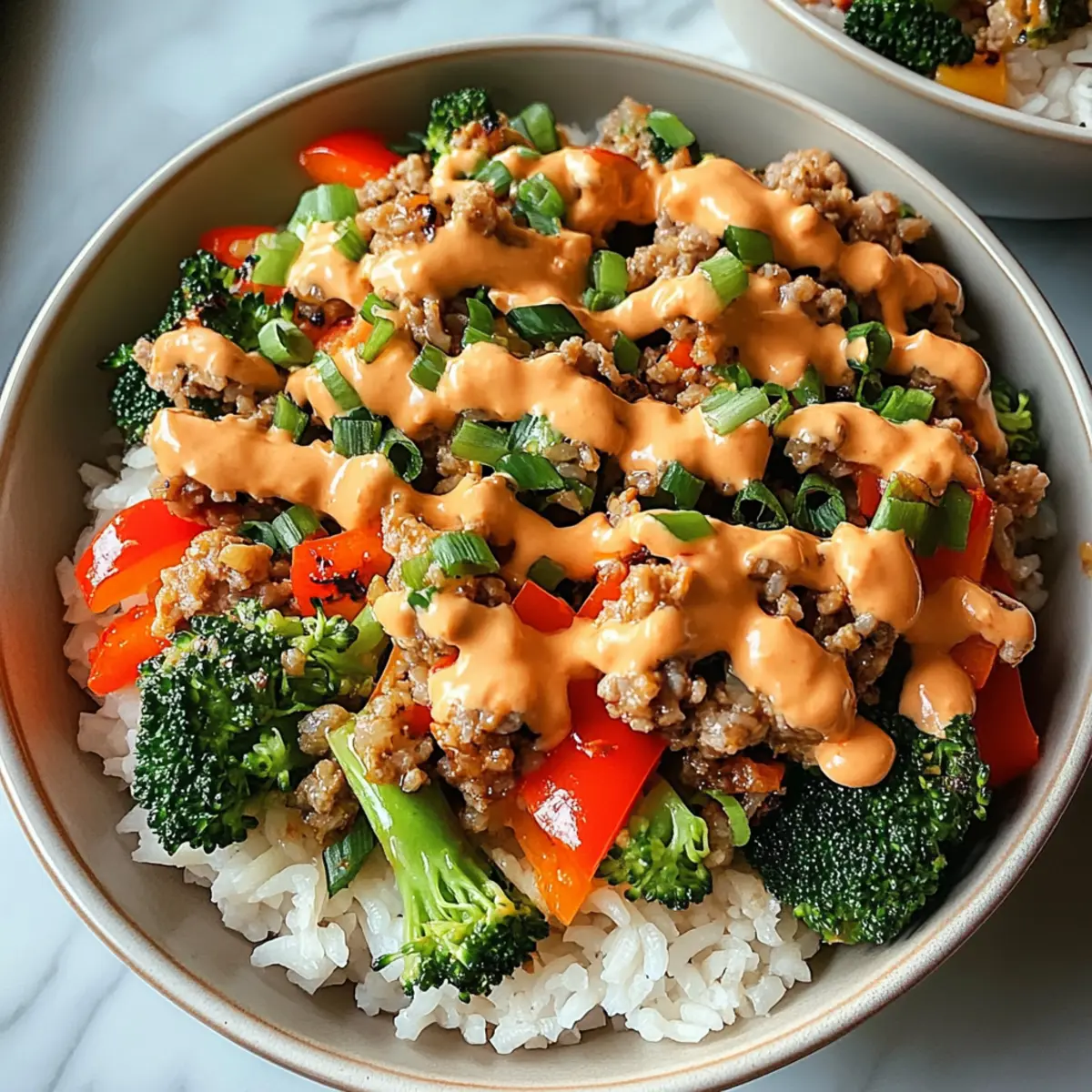 Bang Bang Ground Turkey Rice Bowls
