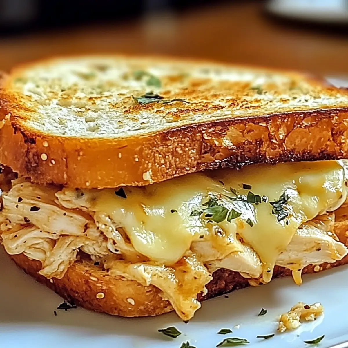 Cheesy Chicken Garlic Bread Sandwich