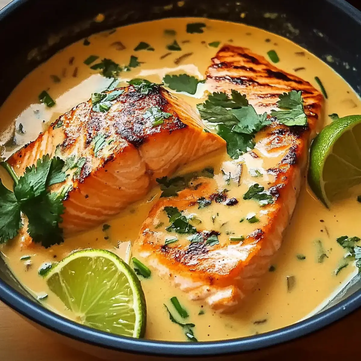 Poached Salmon in Coconut Lime Sauce