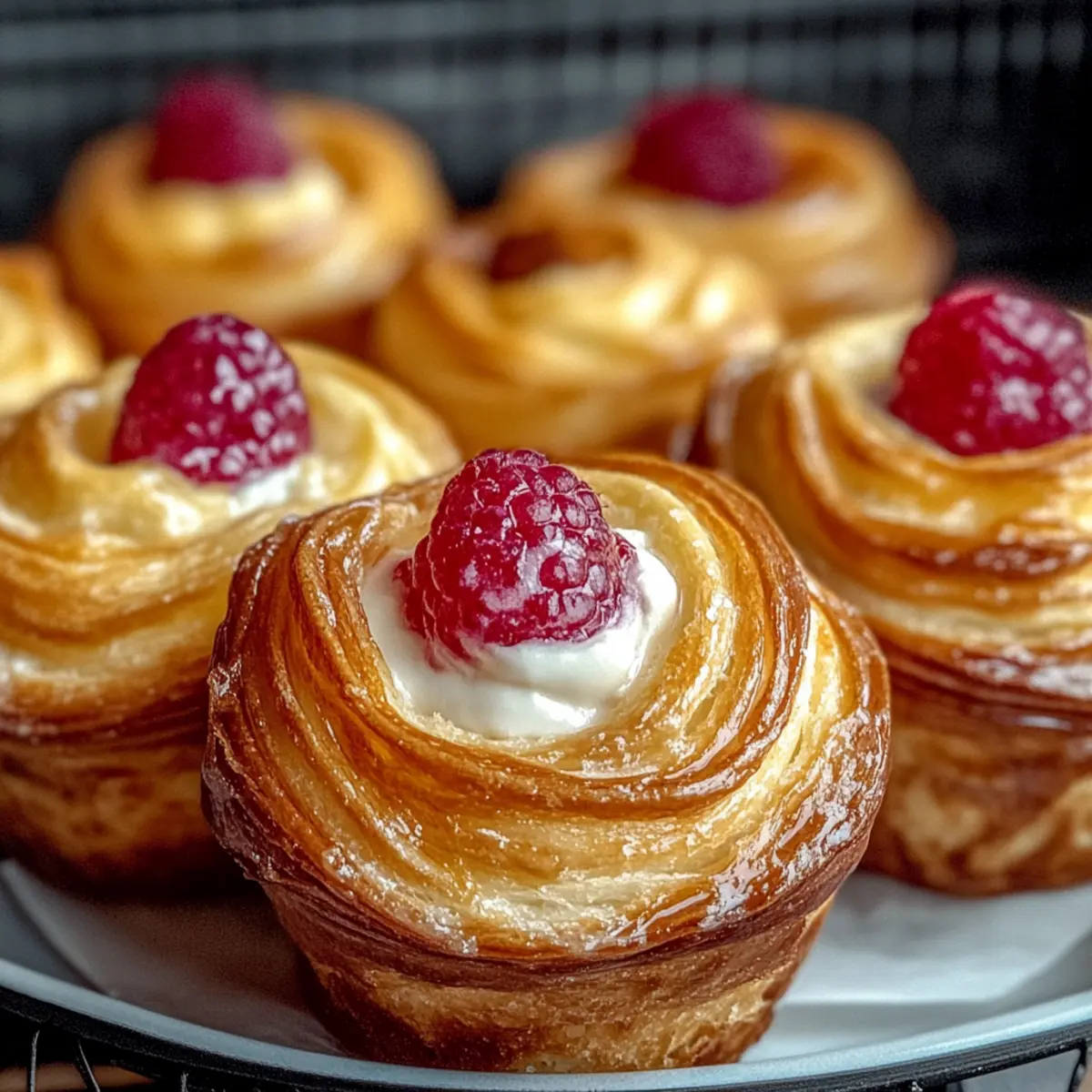 Raspberry Cream Cheese Cruffins