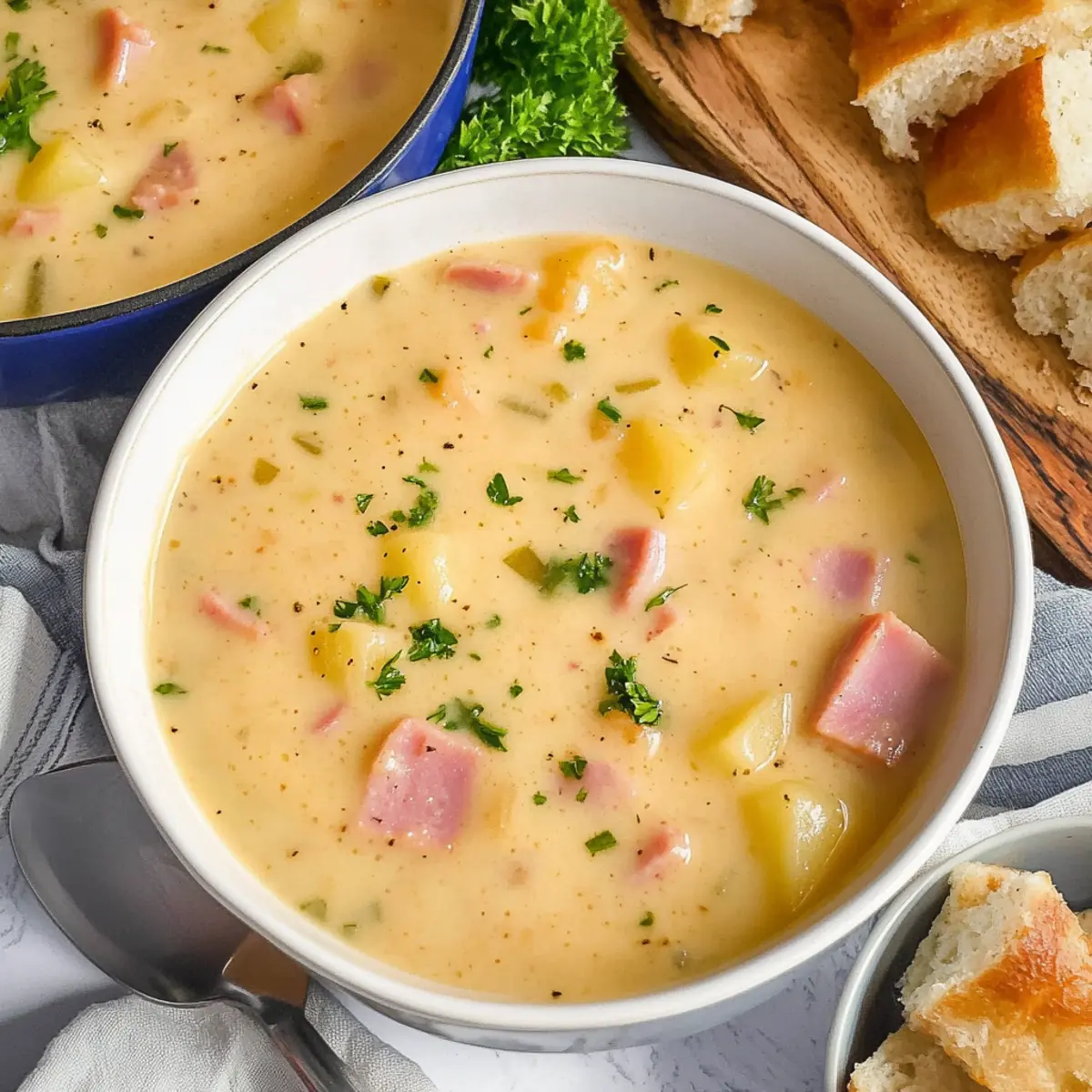 Cheesy Ham and Potato Soup