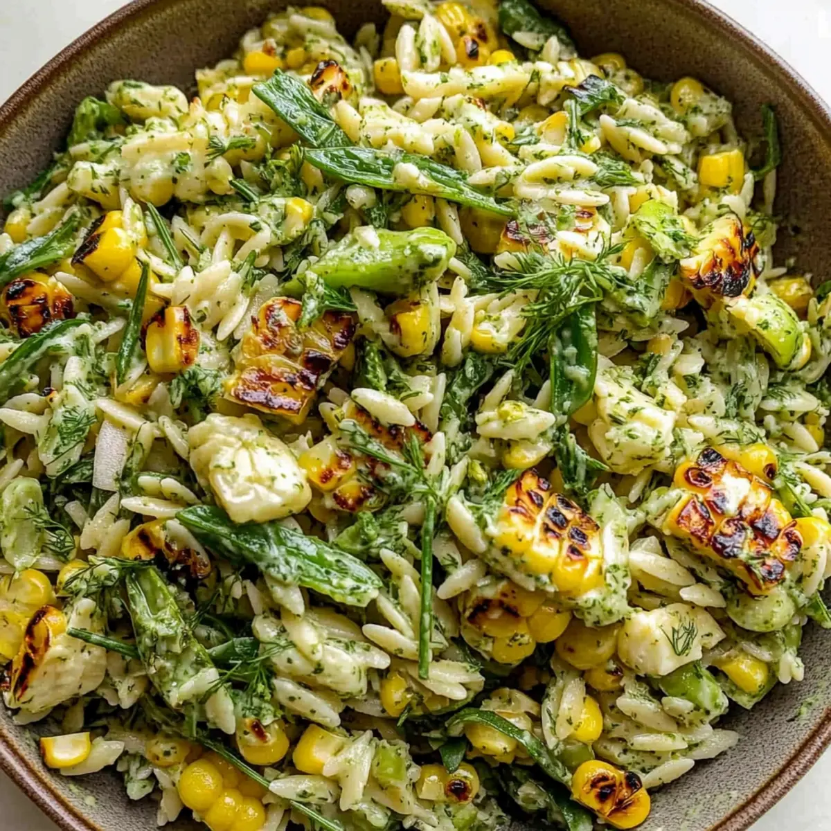 Grilled Corn Orzo Salad