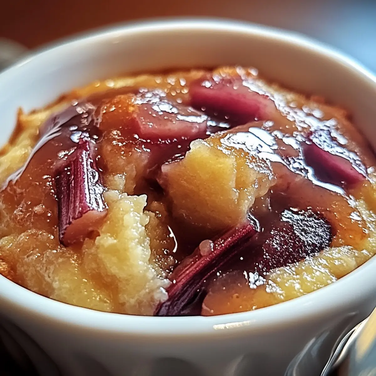 Baked Sticky Rhubarb Pudding