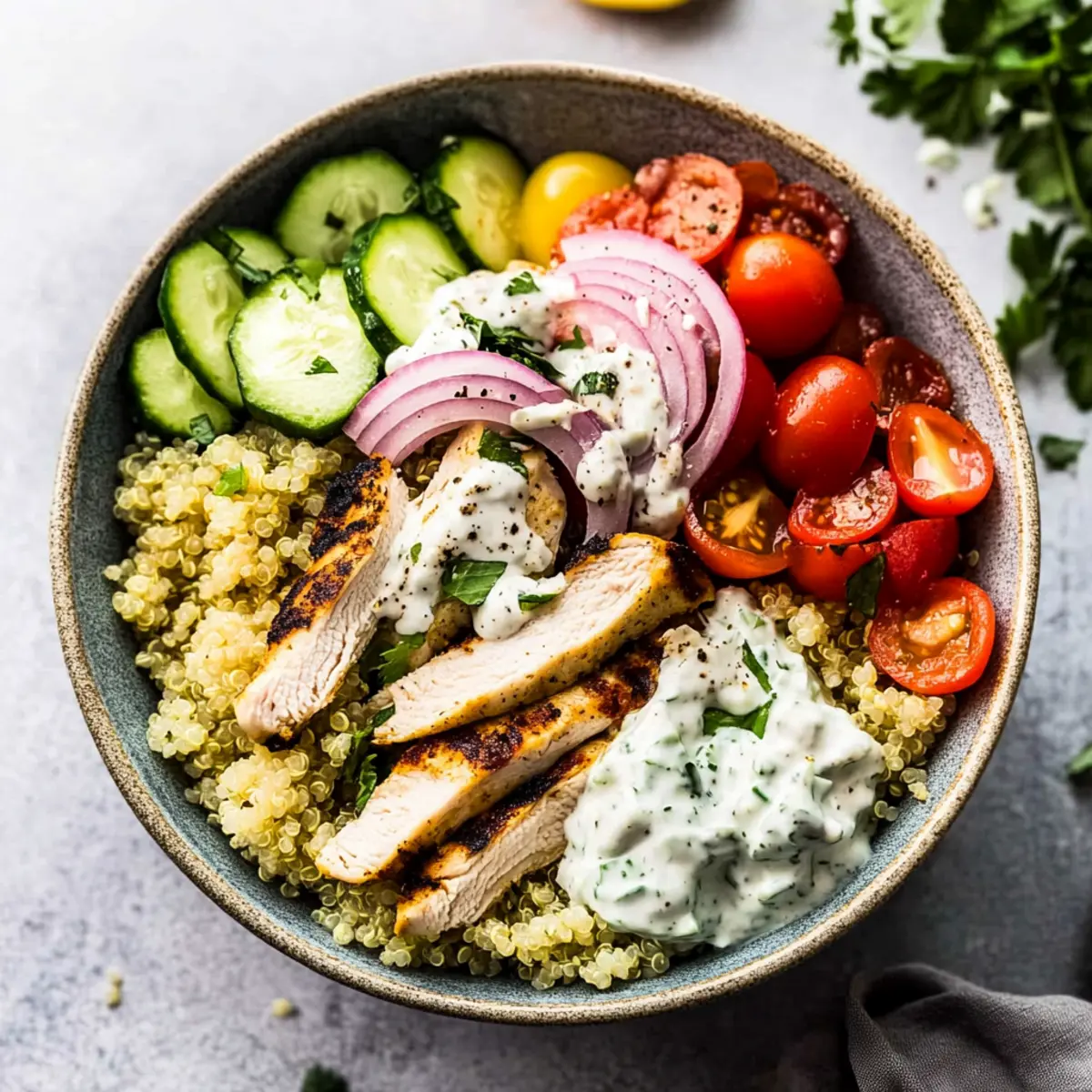 Greek Chicken Gyro Bowls