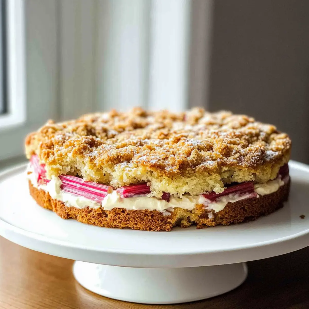 Sour Cream Rhubarb Coffee Cake