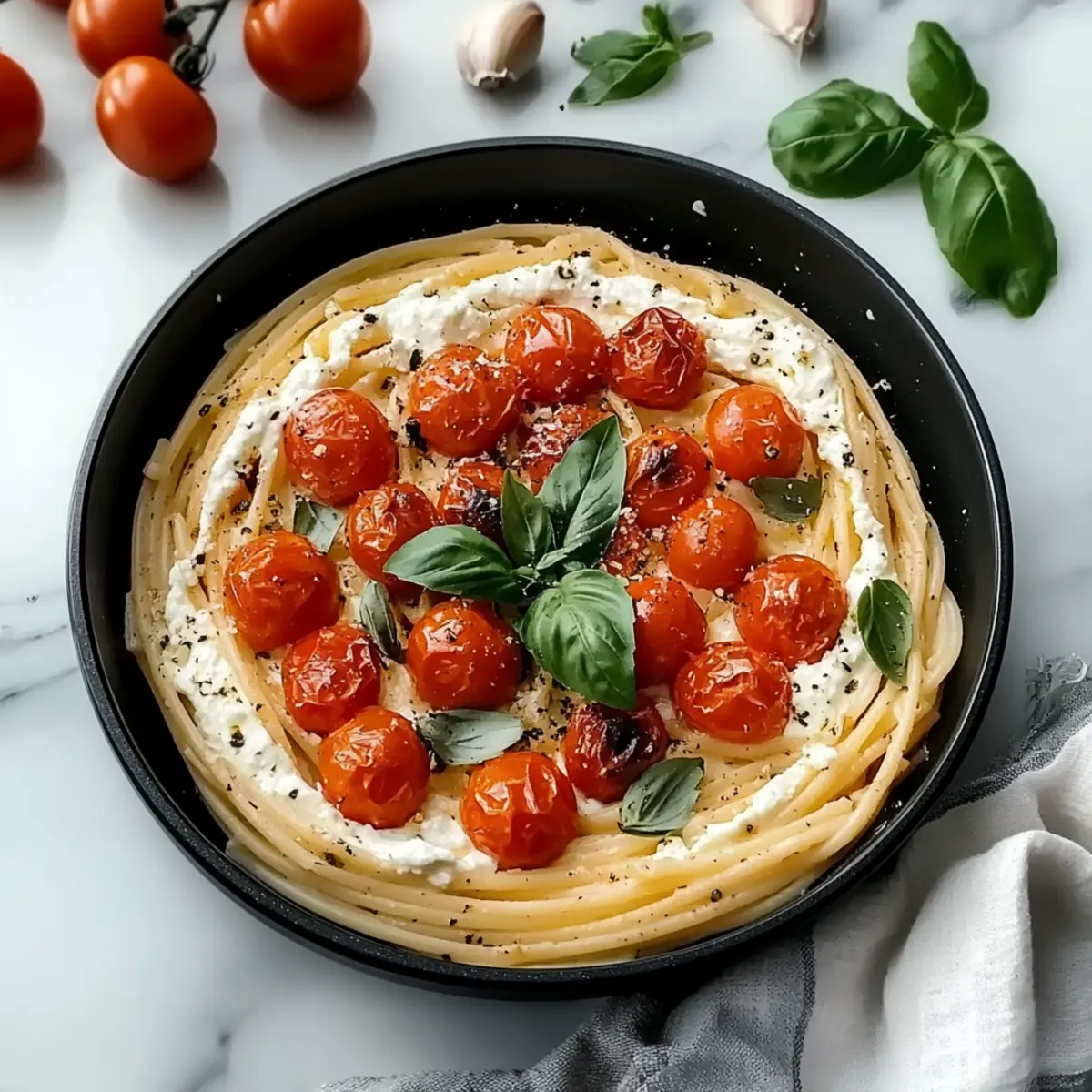 Roasted Tomato and Garlic Ricotta Pasta