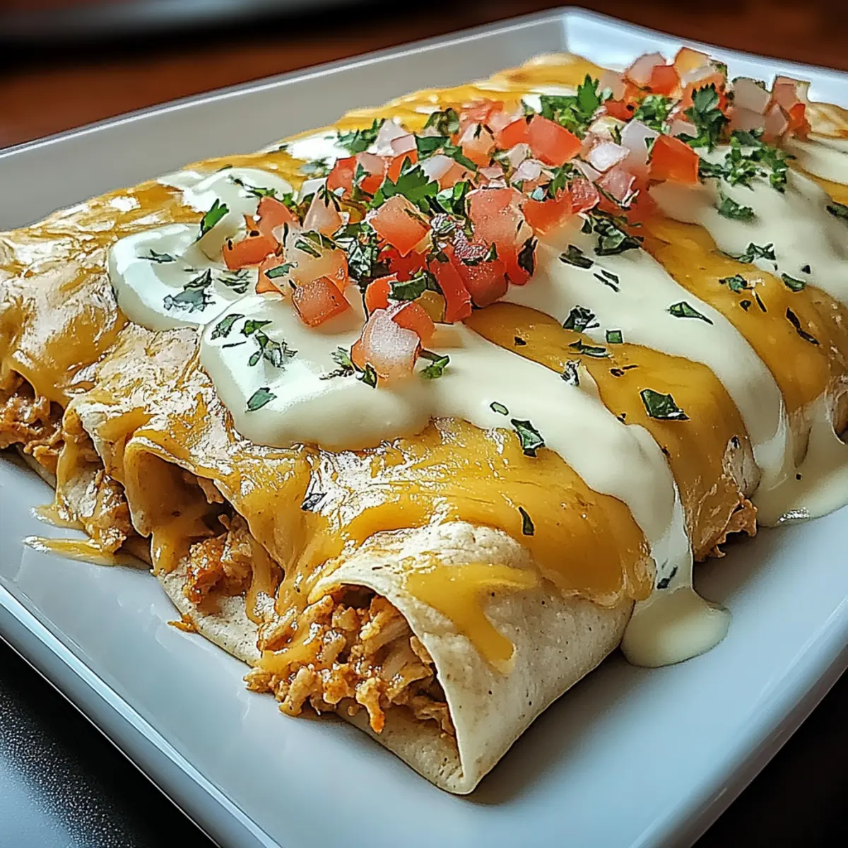 Queso Chicken Enchiladas