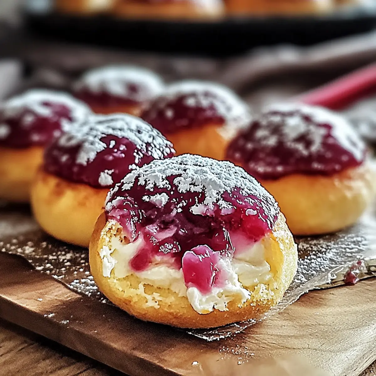 Rhubarb Cheesecake Bombs